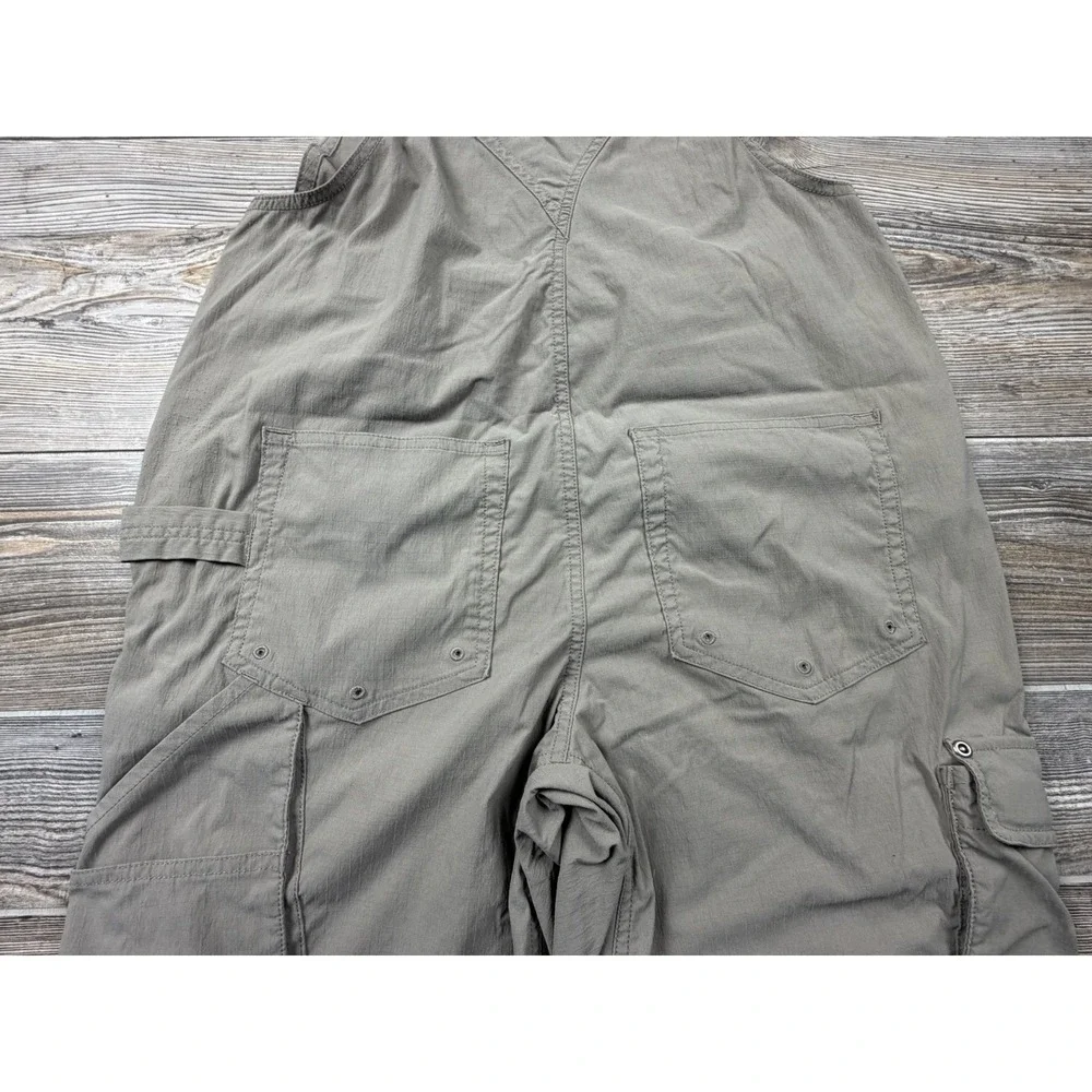 Duluth Trading Bib Overalls Women's XS Beige Nylon Workwear Gardening DEFECT!!